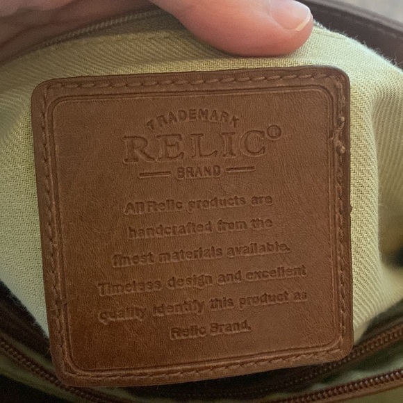Relic vegan leather and canvas utility academic Crossbody tote bag. Preppy - Picture 8 of 8